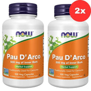 2x NOW Foods Pau D'Arco 500 mg 100 vāciņi