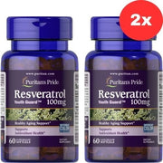 2x Puritan's Pride Resveratrol 100 mg 60 ātras darbības mīkstās želejas