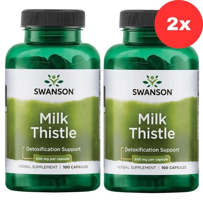2x Swanson Full Spectrum Milk Thistle, Helps Support Overall Liver Health, 500 mg, 100 Capsules (2-pack)