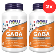 2xNOW Foods Жевательные таблетки Gaba с таурином, инозитолом и L-теанином – 90 жевательных таблеток
