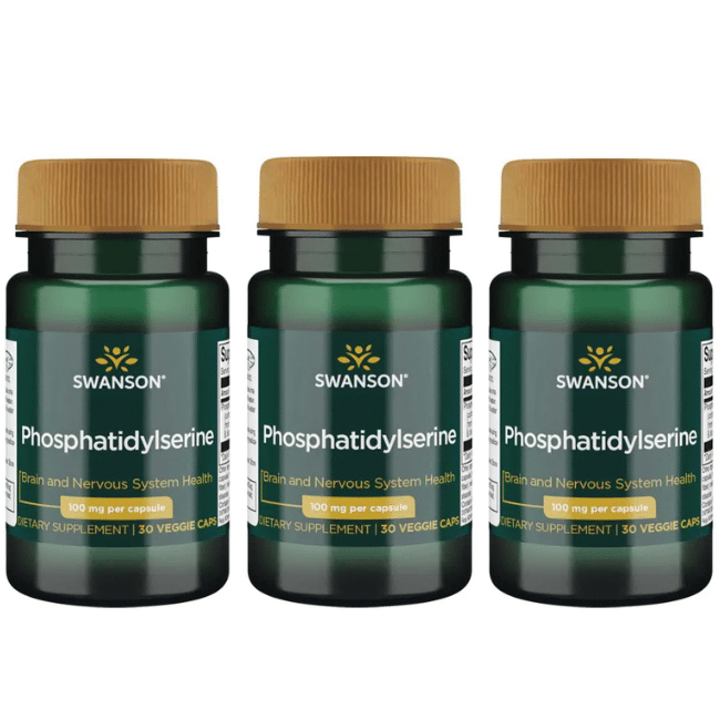 3xSwanson fosfatidilserīns 100mg 30 mīkstās želejas