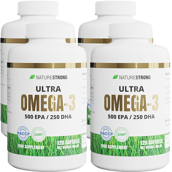 4x Naturestrong Ultra Omega-3 500 EPA - 250 DHA 120 Softgels price promotion