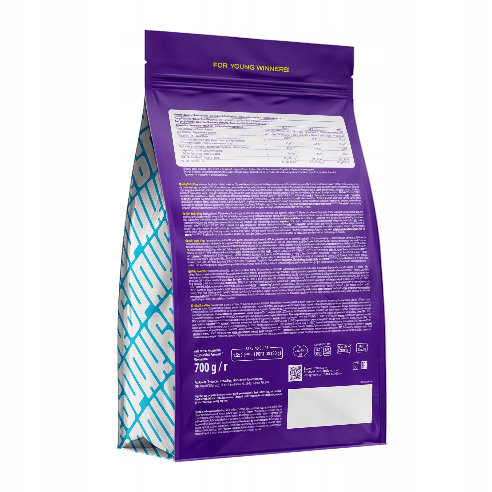 6 PAK MILKY SHAKE WHEY in a 700g package