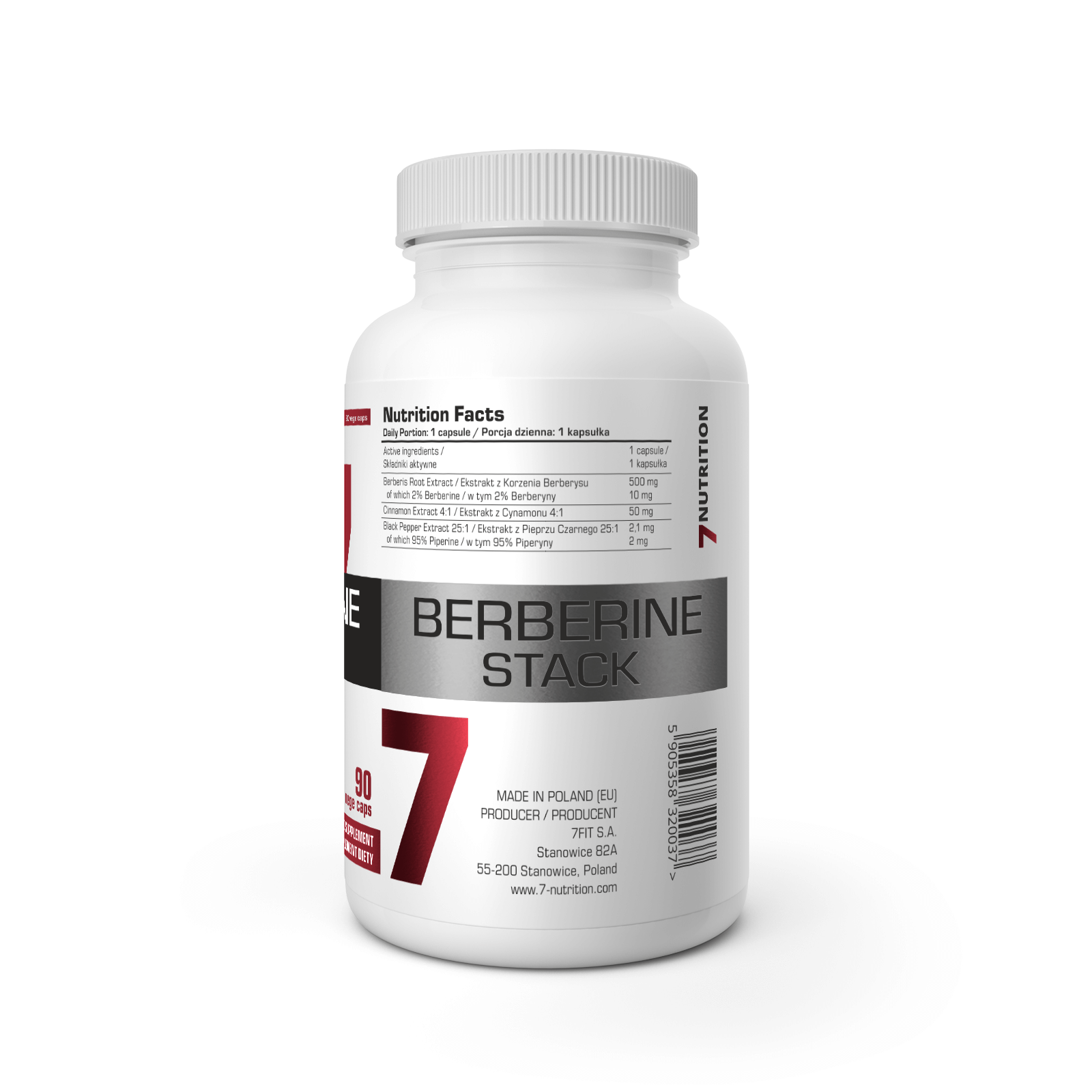 Composition of 7 Nutrition Berberine Stack 90 caps