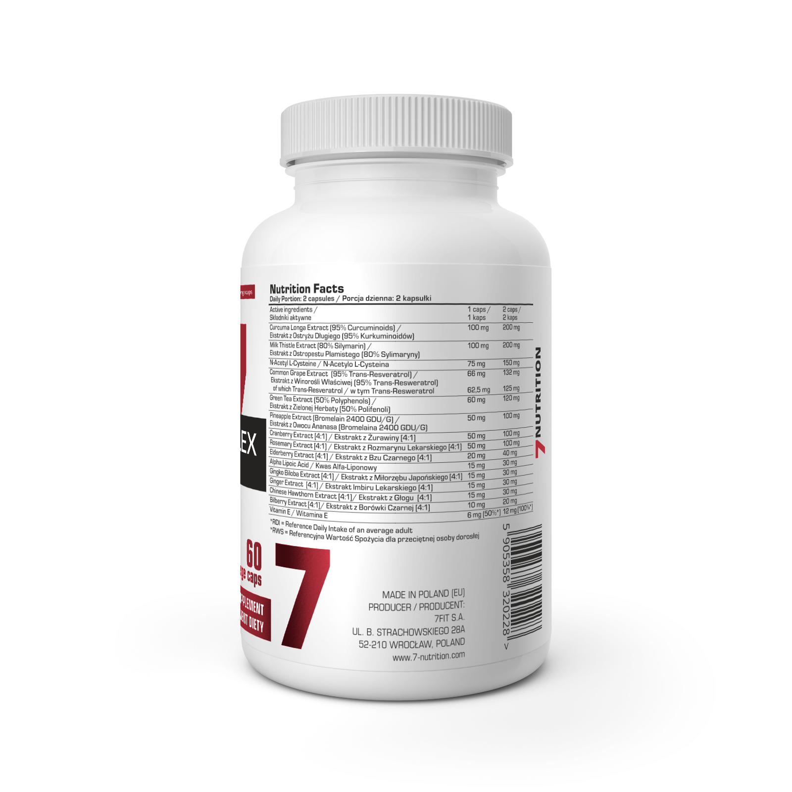 7 Nutrition Liver complex 60 caps. composition