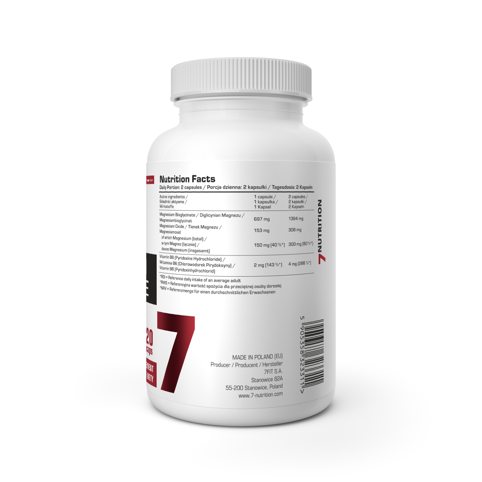 7Nutrition Magnesium Bisglycinate – 120 vege caps