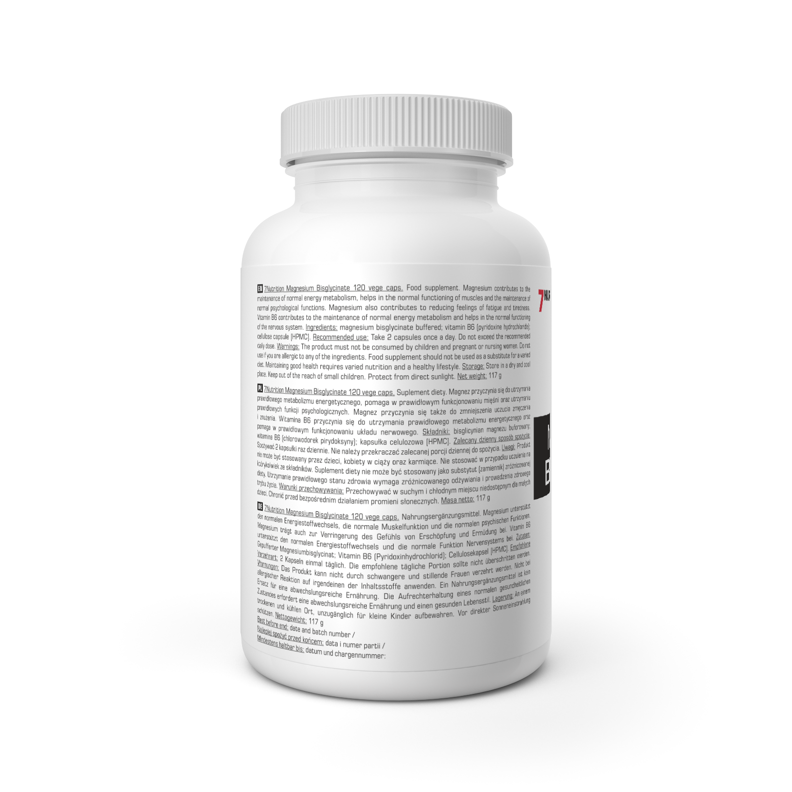 7Nutrition Magnesium Bisglycinate – 120 vege caps