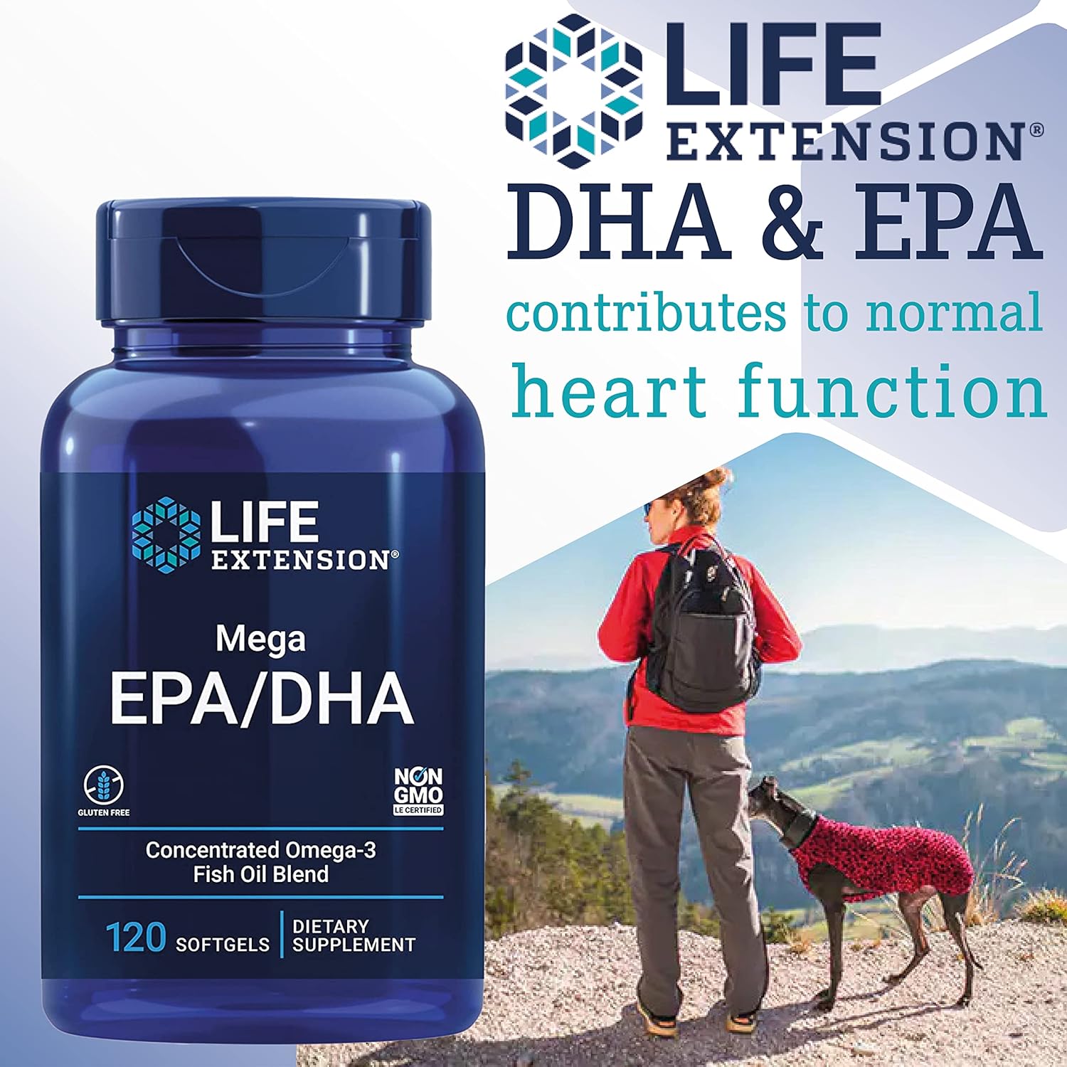 Life Extension Mega EPA/DHA 120 kapsulių