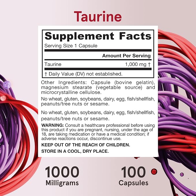 Jarrow Formulas® Taurīns 1000 mg 100 kaps