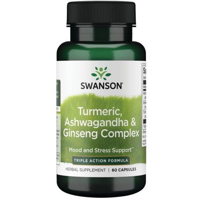 Swanson Full Spectrum Turmeric, Ashwagandha &amp; Ginseng Complex 60 capsules