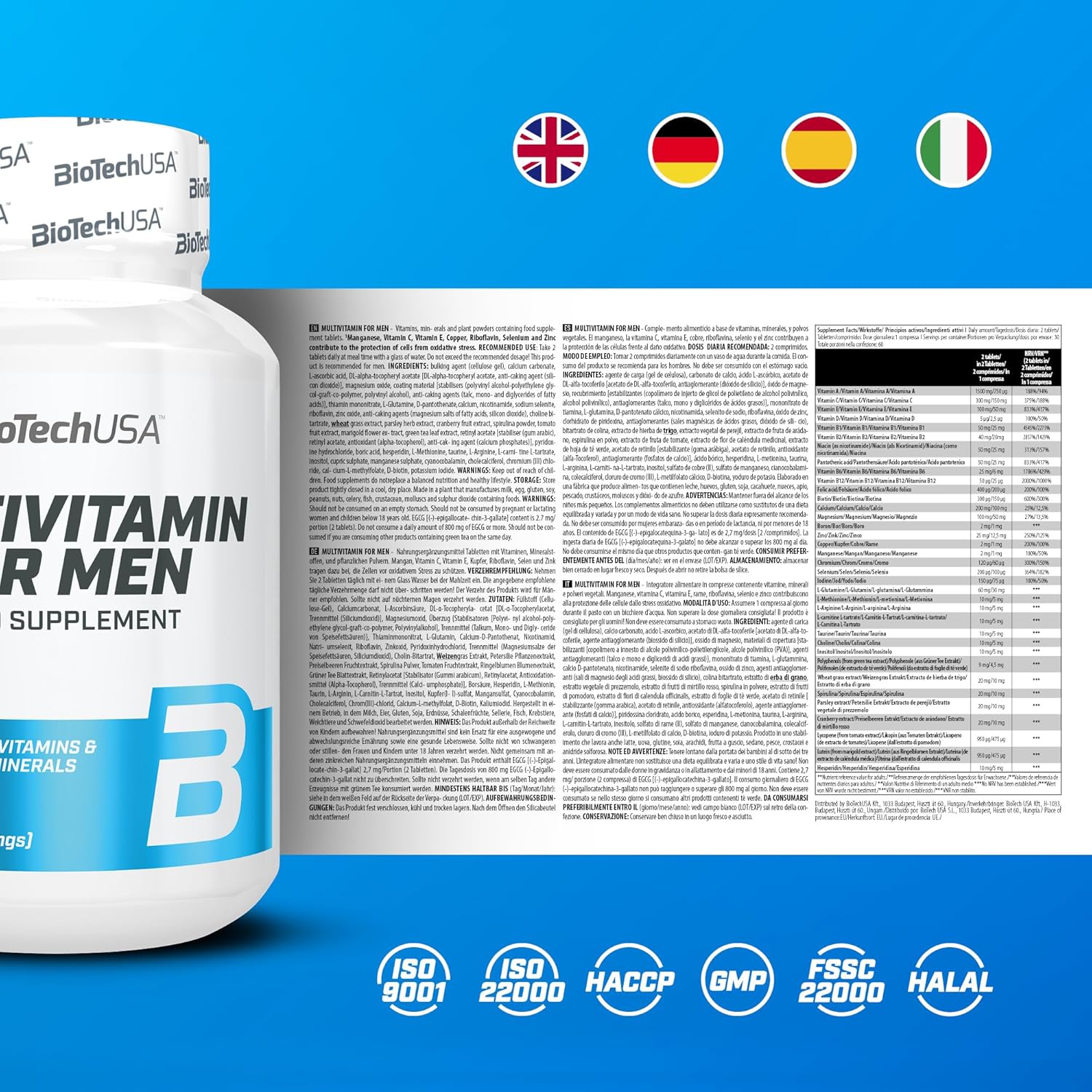 BioTech Multivitamin For Men 60 tab.
