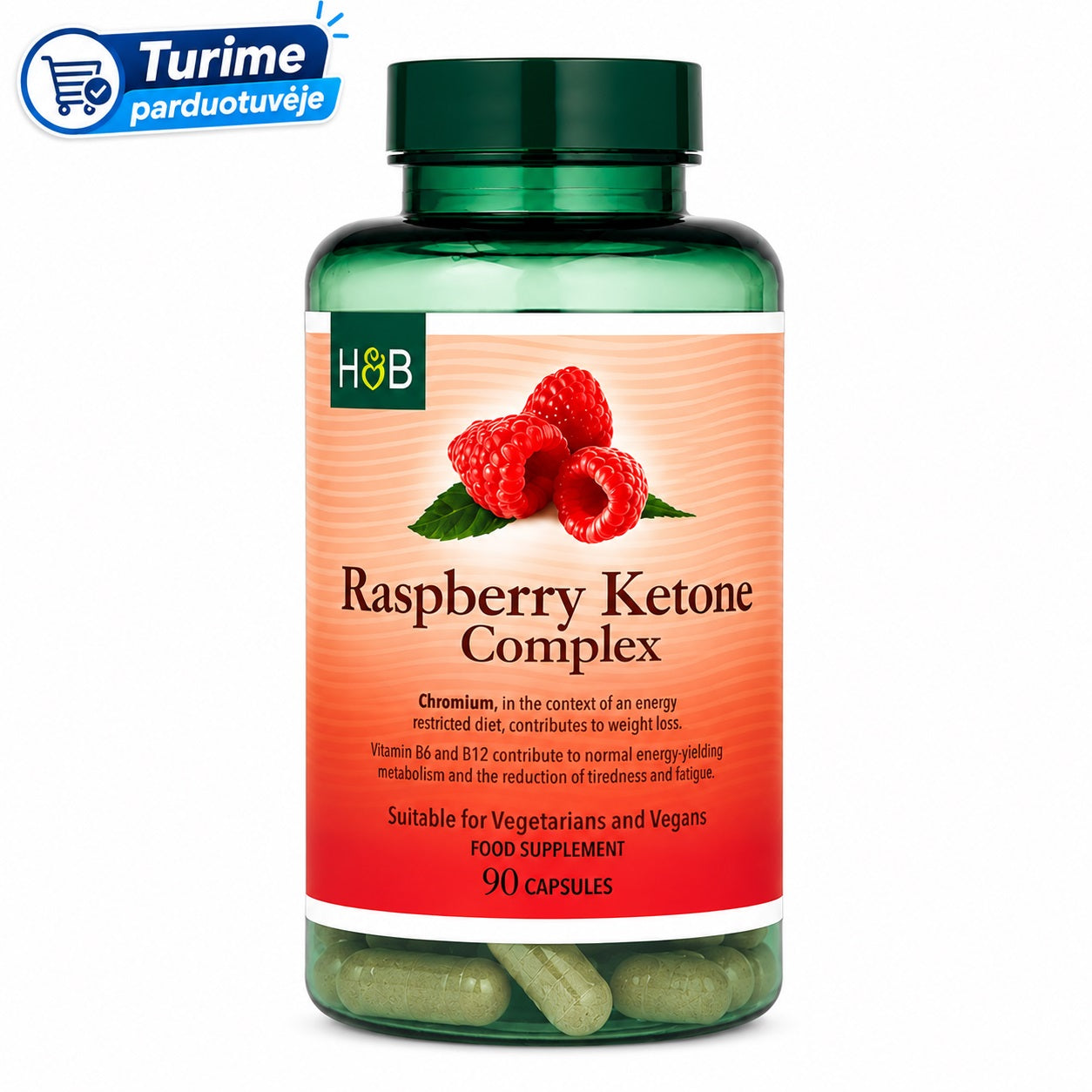 Holland & Barrett Raspberry Ketone Komplex, 90 kapsulių