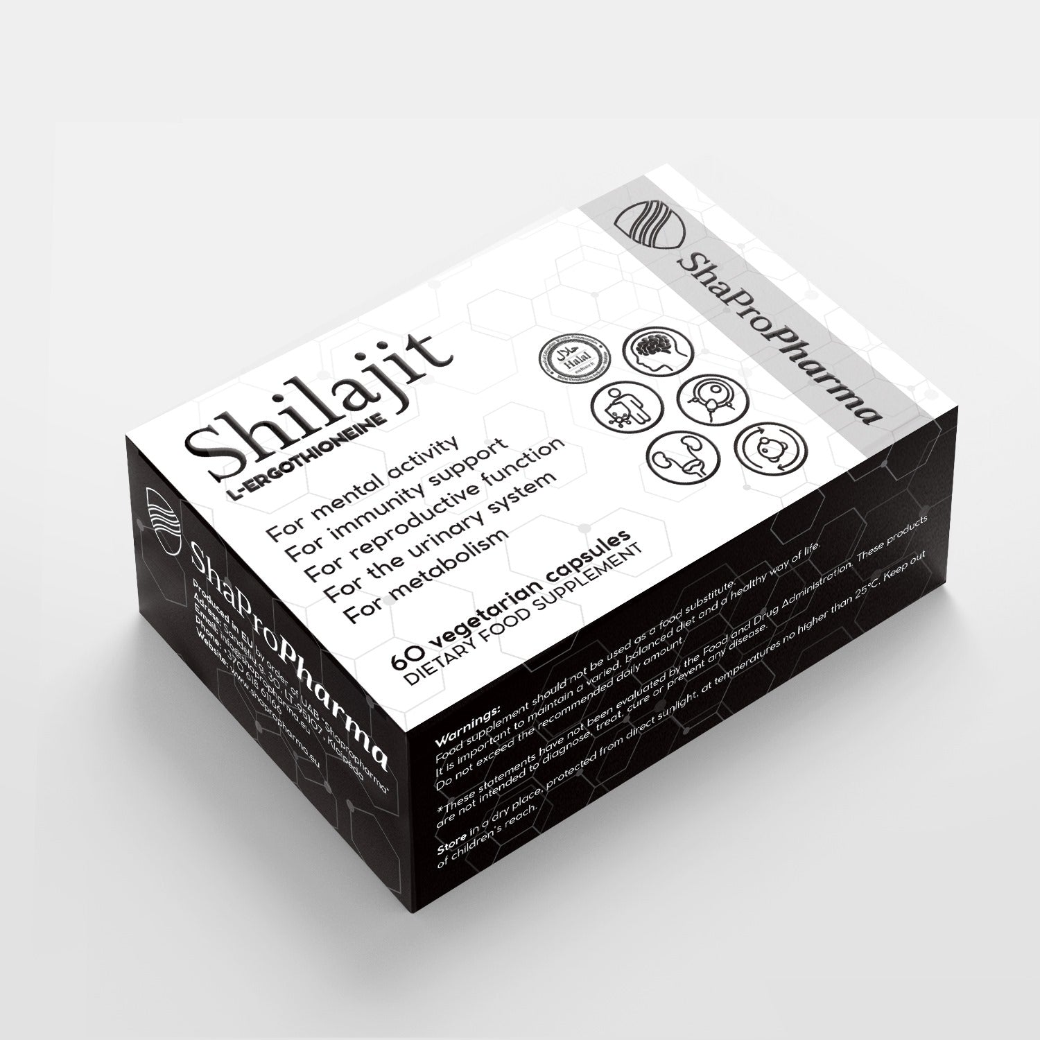 Shapropharma Shilajit L-эрготионеин 60 вегетарианских капсул