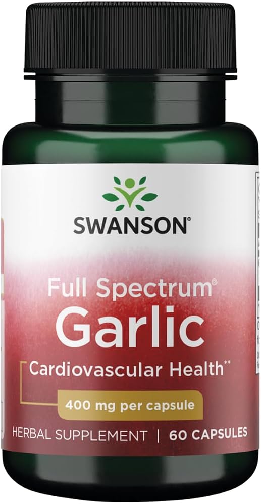 Swanson pilna spektra ķiploki 400 mg 60 vāciņi