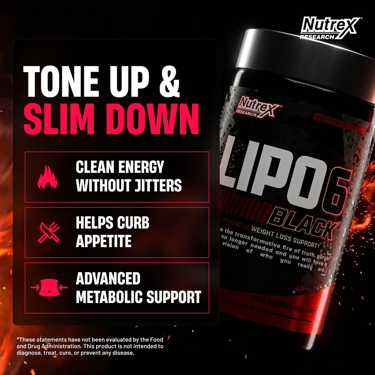 Nutrex Lipo-6 BLACK Weight Loss Support 120 šķidruma vāciņi