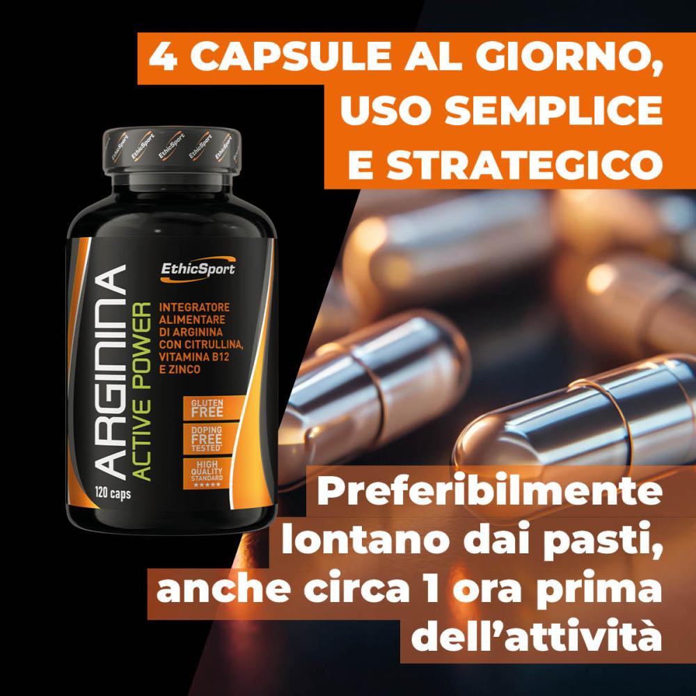 EthicSport Arginina Active Power, 120 kapsulių