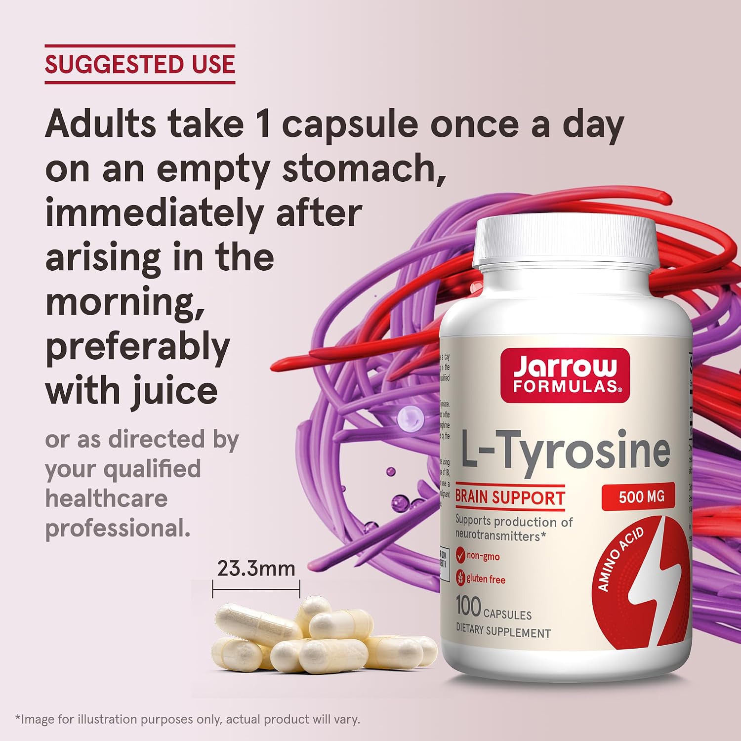 Jarrow Formulas L-Tyrosine, 500mg - 100 kapsulių