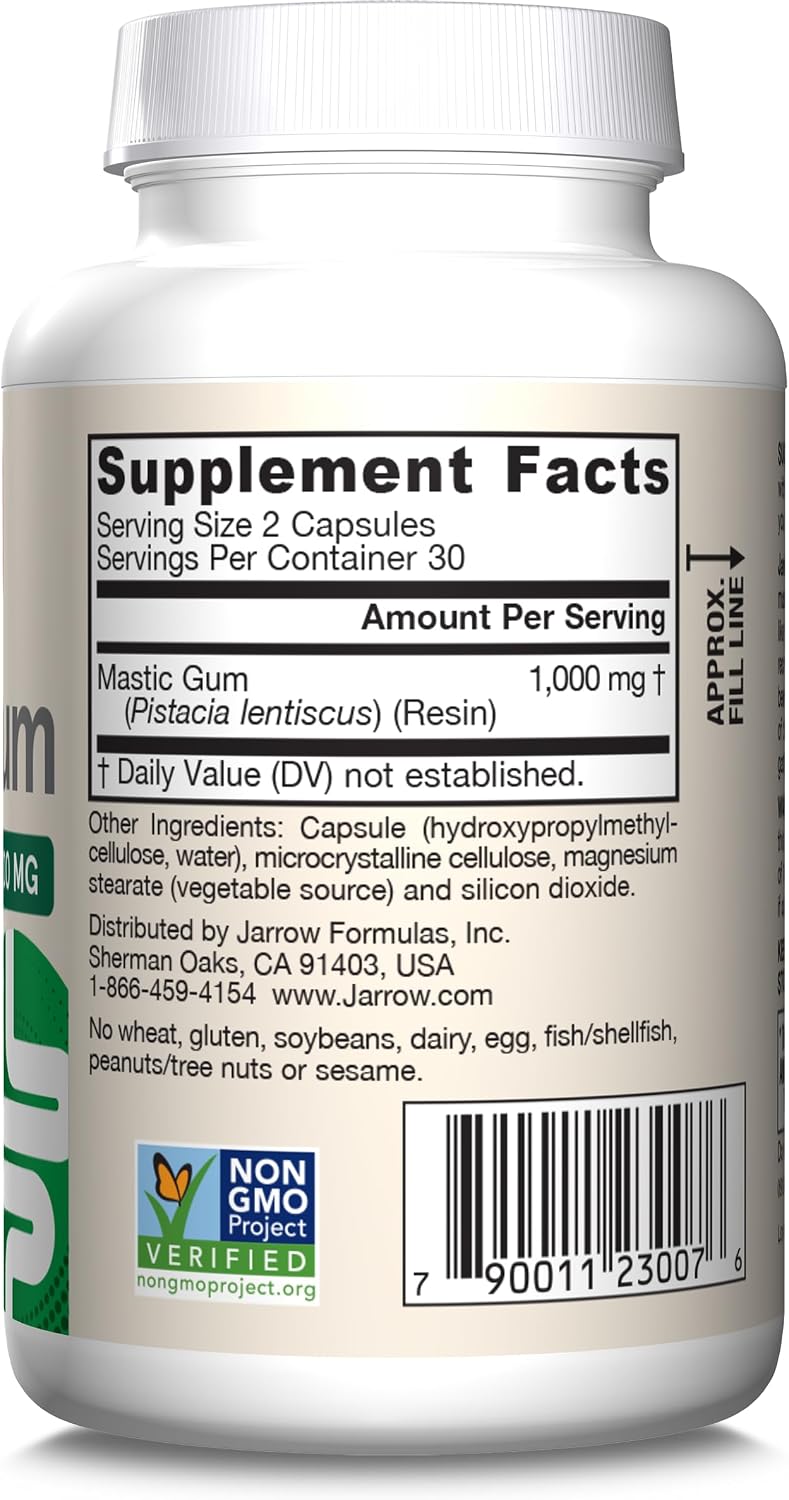Jarrow Formulas Mastic Gum 1000 mg, 60 veg. kapsulių