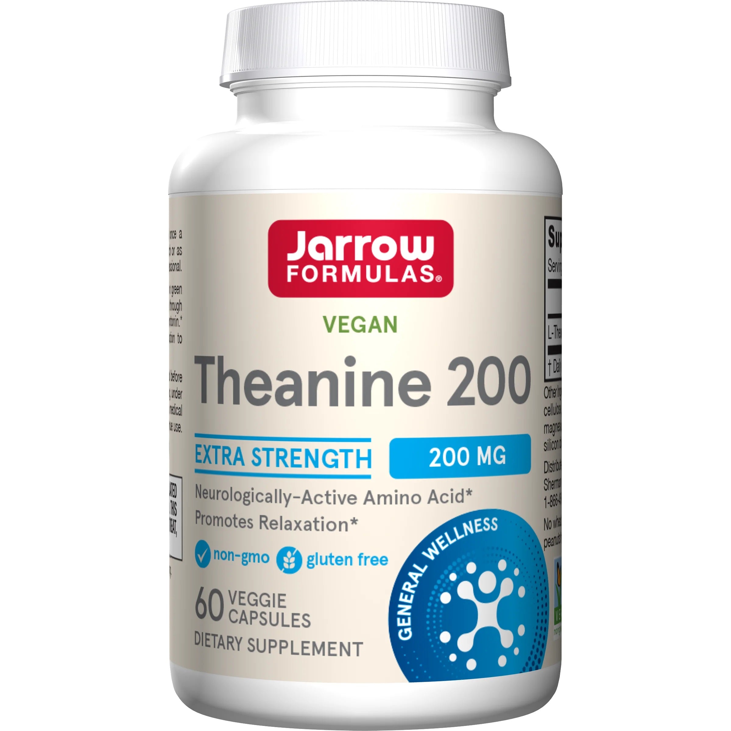 Jarrow Formulas Theanine, 200 мг - 60 растительных капсул