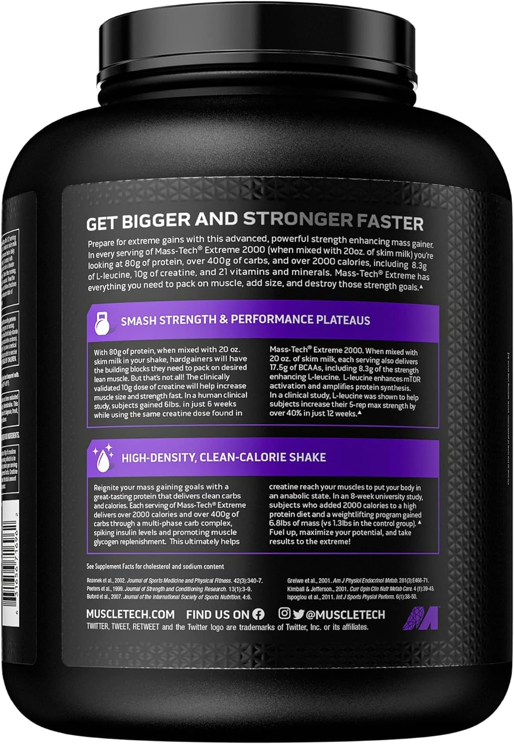 MuscleTech, Mass Tech™ Extreme 2000, 2720 grams