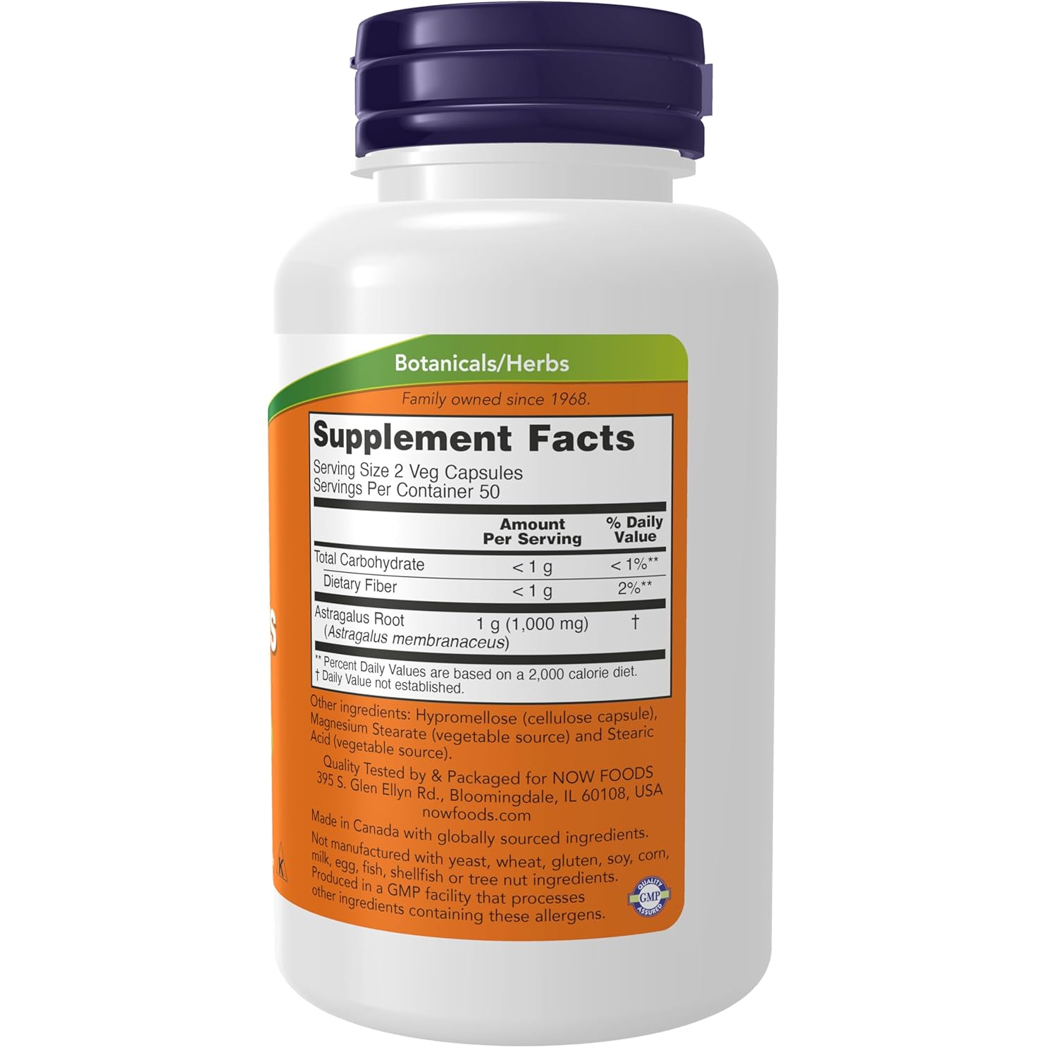 NOW Foods Astragalus 500 mg - 100 caps 06/30/2026