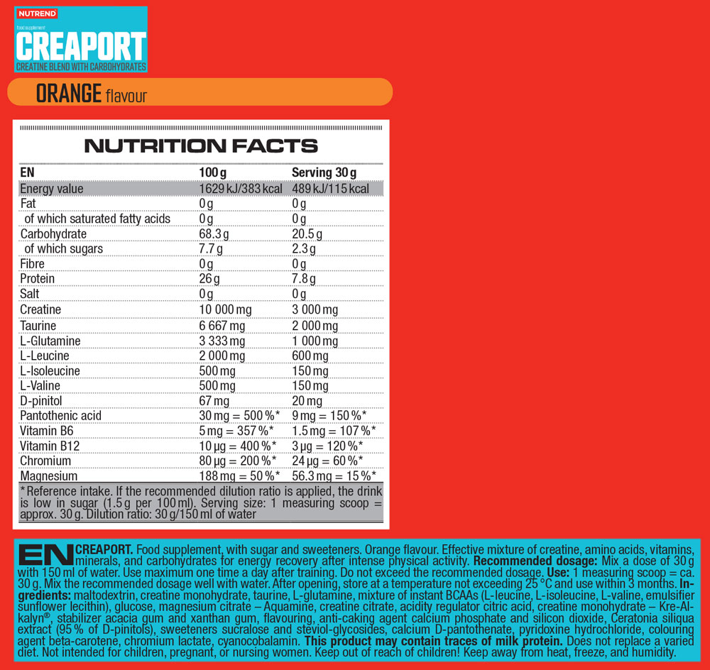 Nutrend Creaport Orange 600g
