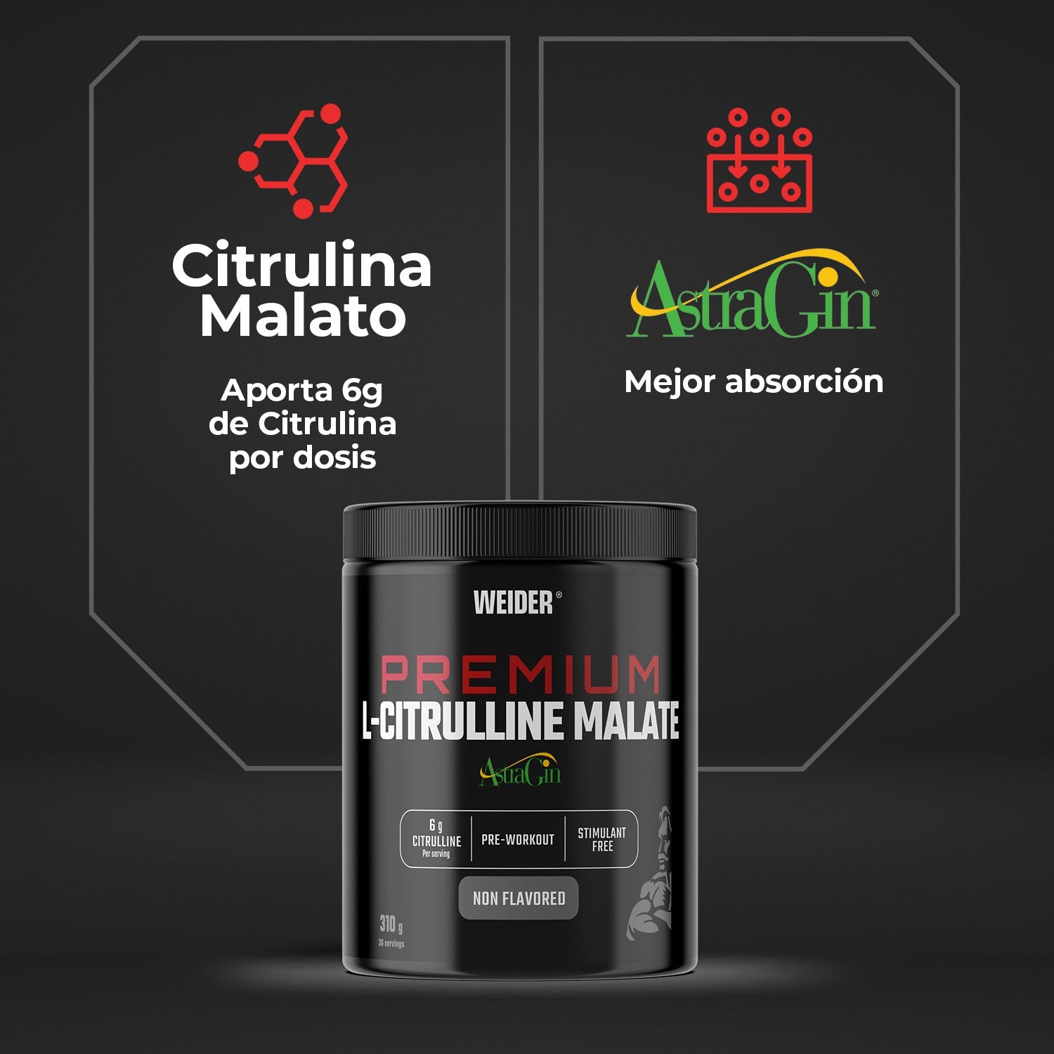 Weider Premium L-Citrulline Malate, Non Flavored – 310 g