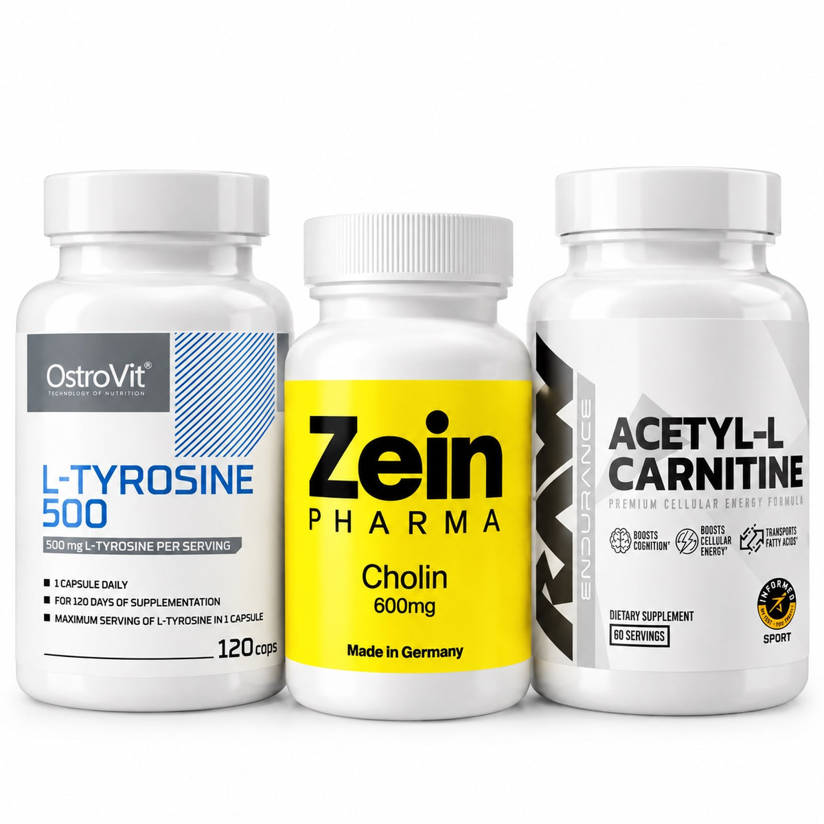 Komplekts fokusēšanai un smērēšanai NOOTROPIC — holīns, acetil-L-karnitīns un tirozīns