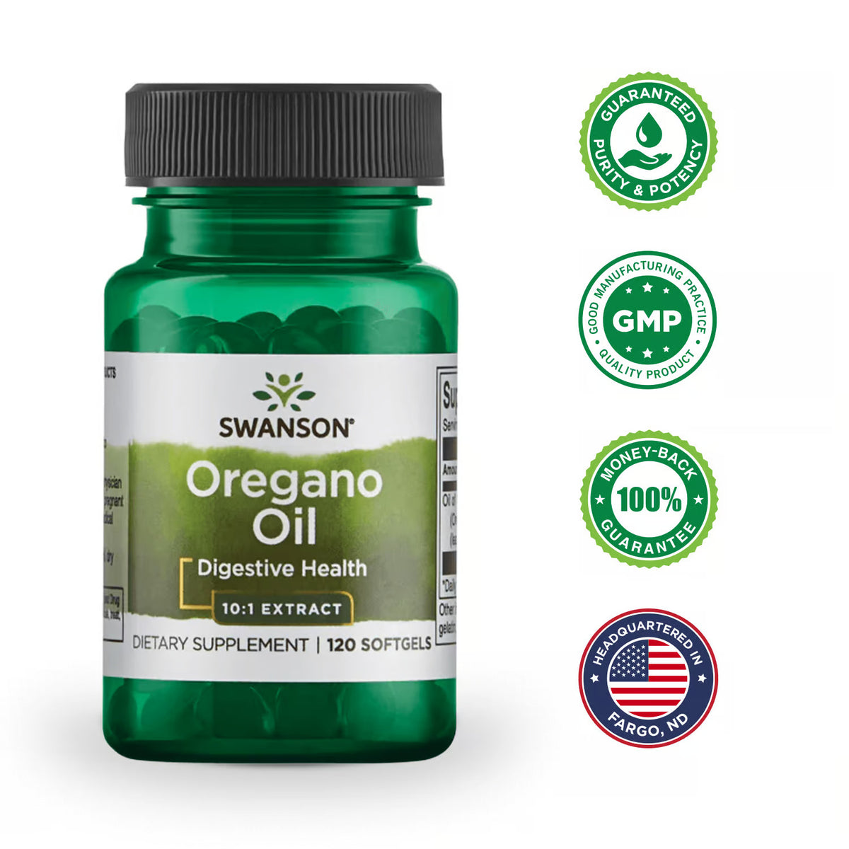 Swanson ОРЕГАНО экстракт 150МГ 120 КАПС.
