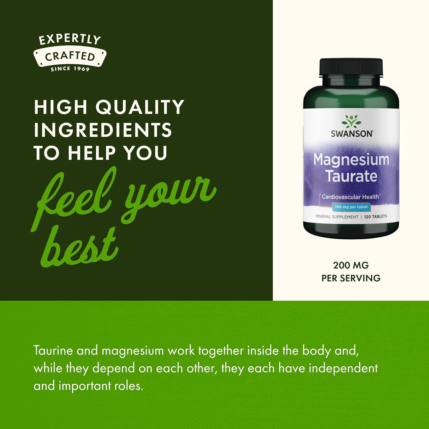 Swanson Magnesium Taurate 100 mg - 120 tab.