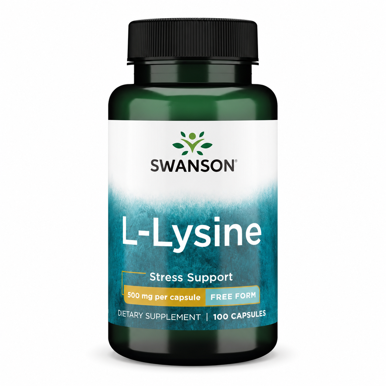 Swanson L-Lysine Stress Support 500 mg Free Form – 100 Capsules