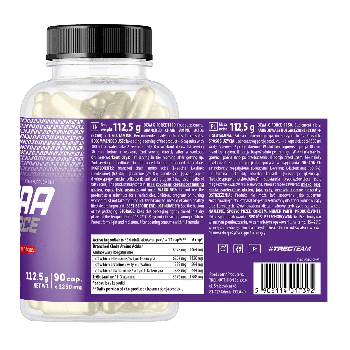 Trec BCAA G-FORCE 1150 – 90/180 caps.