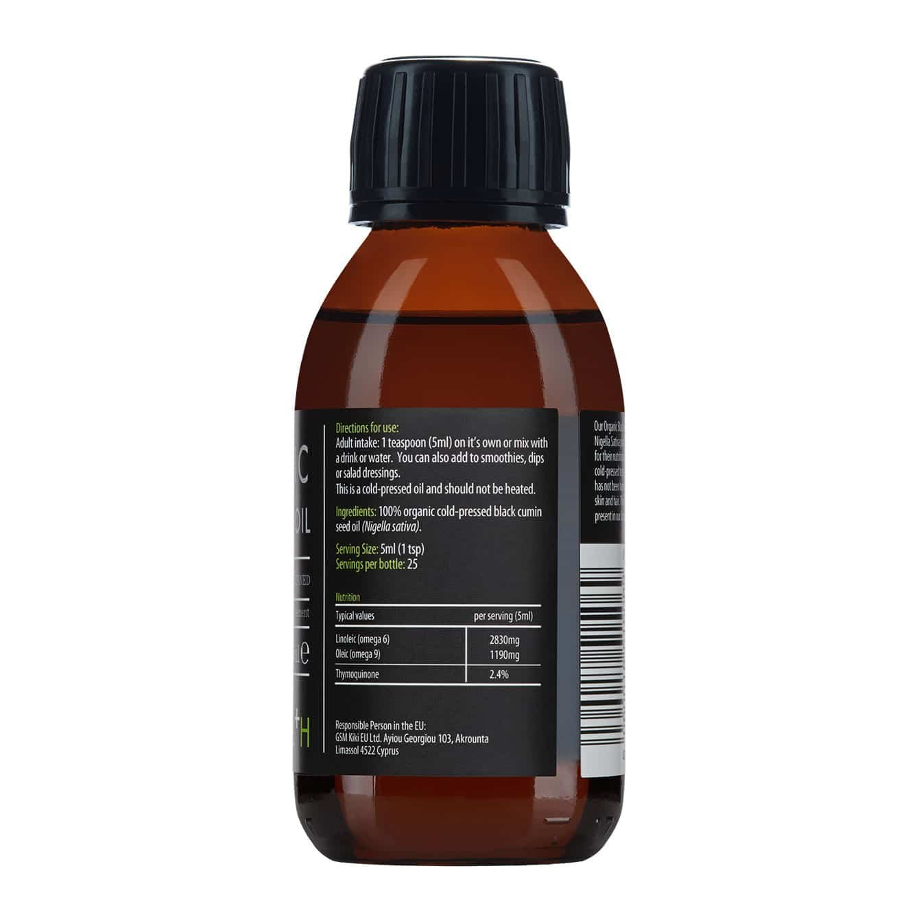 KIKI Health Black Seed Oil - 125 ml. in use