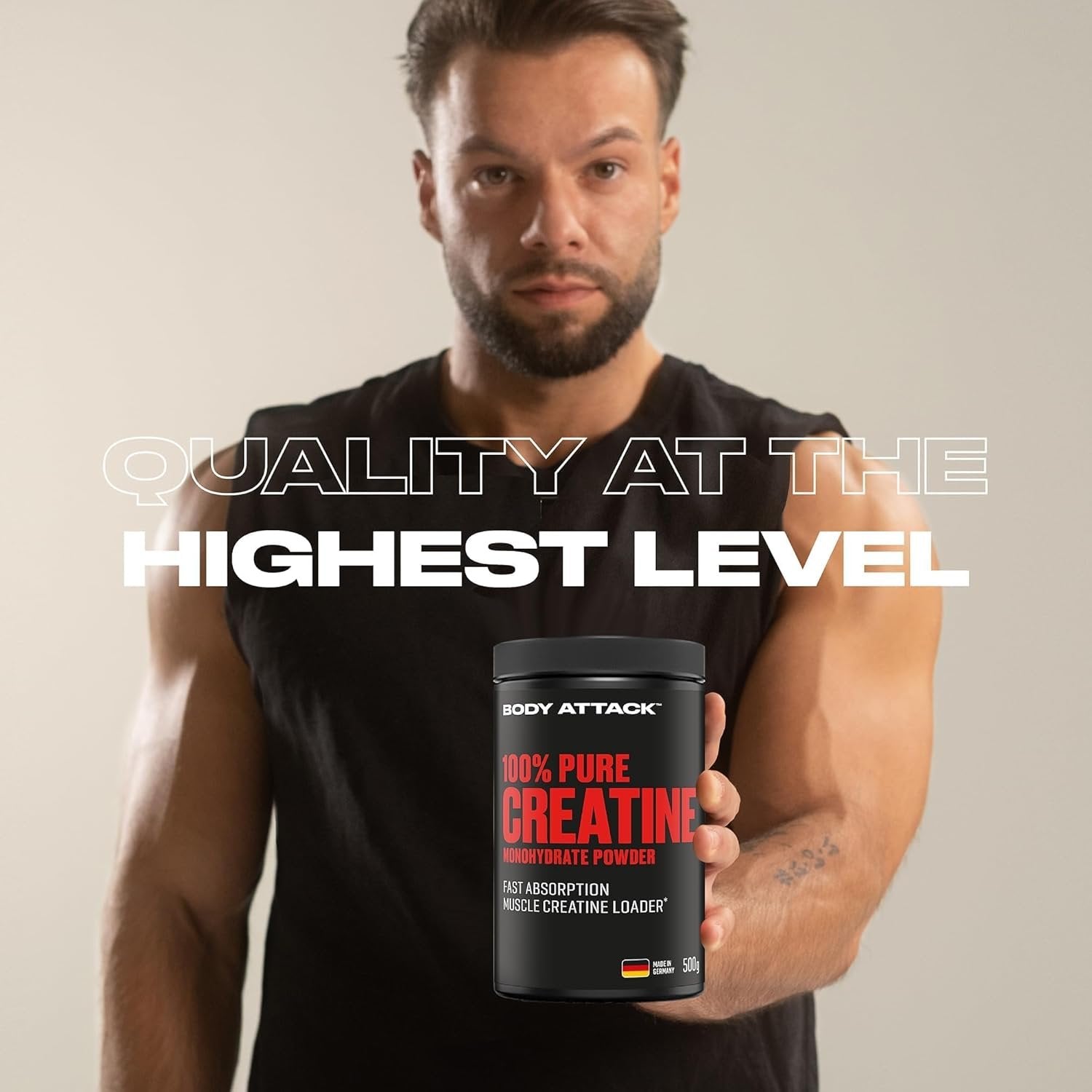 BODY ATTACK 100% Pure Creatine - 500g - Natural banner