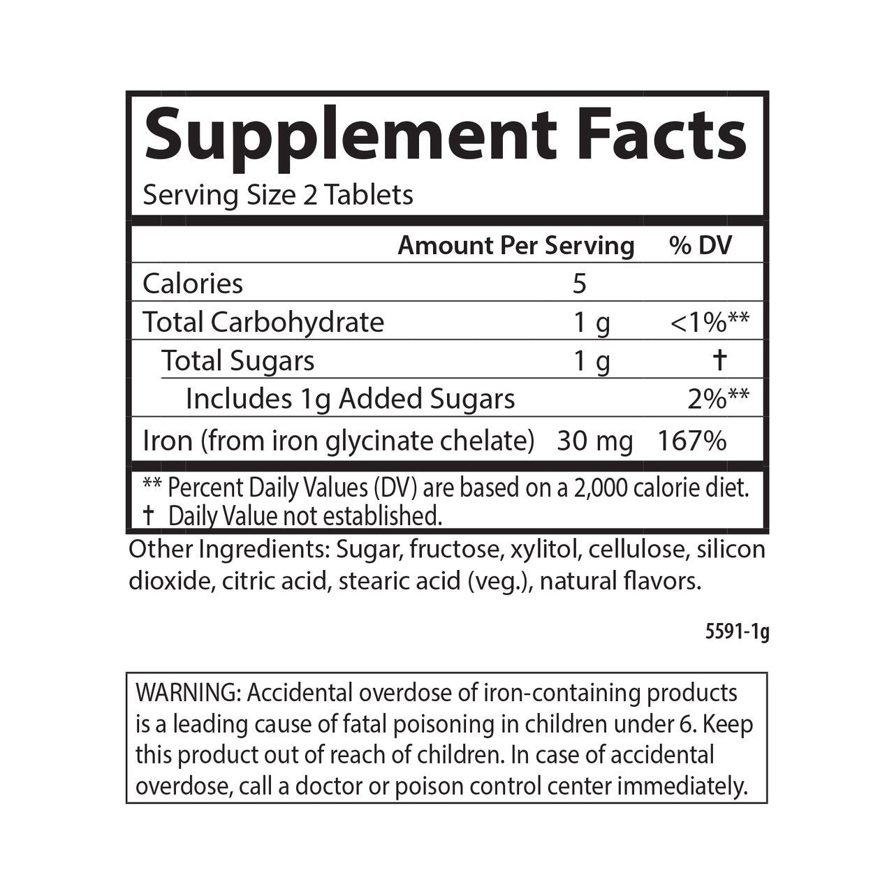 Carlson Labs Chewable Iron, 30mg Strawberry - 60 tabletes tabulā
