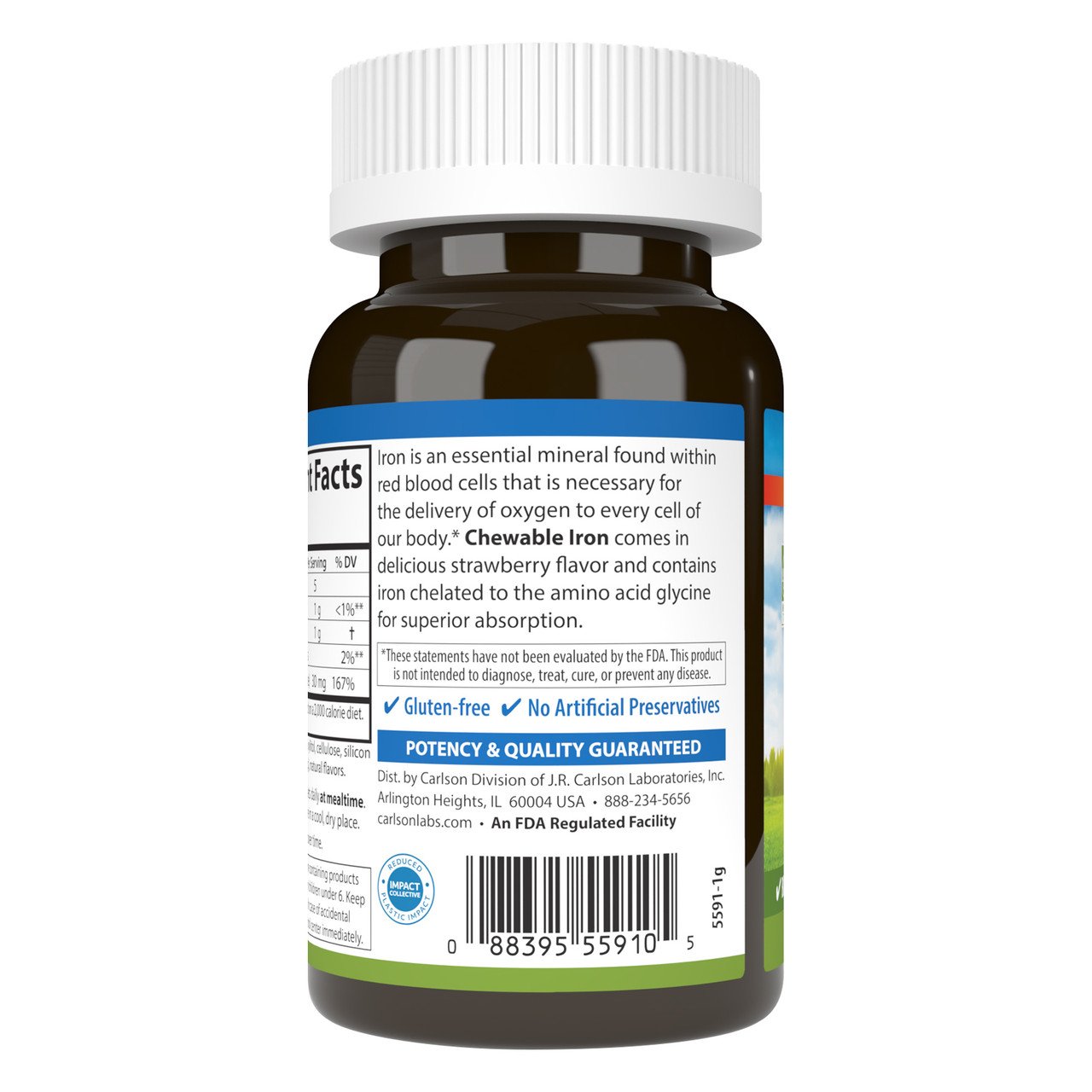 Carlson Labs Chewable Iron, 30mg Strawberry lietošana - 60 tabletes