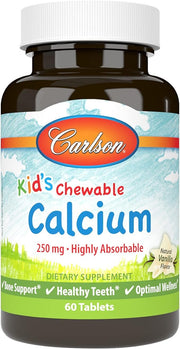 Price of Carlson Labs Kid's Chewable Calcium, 250mg Natural Vanilla - 60 tablets