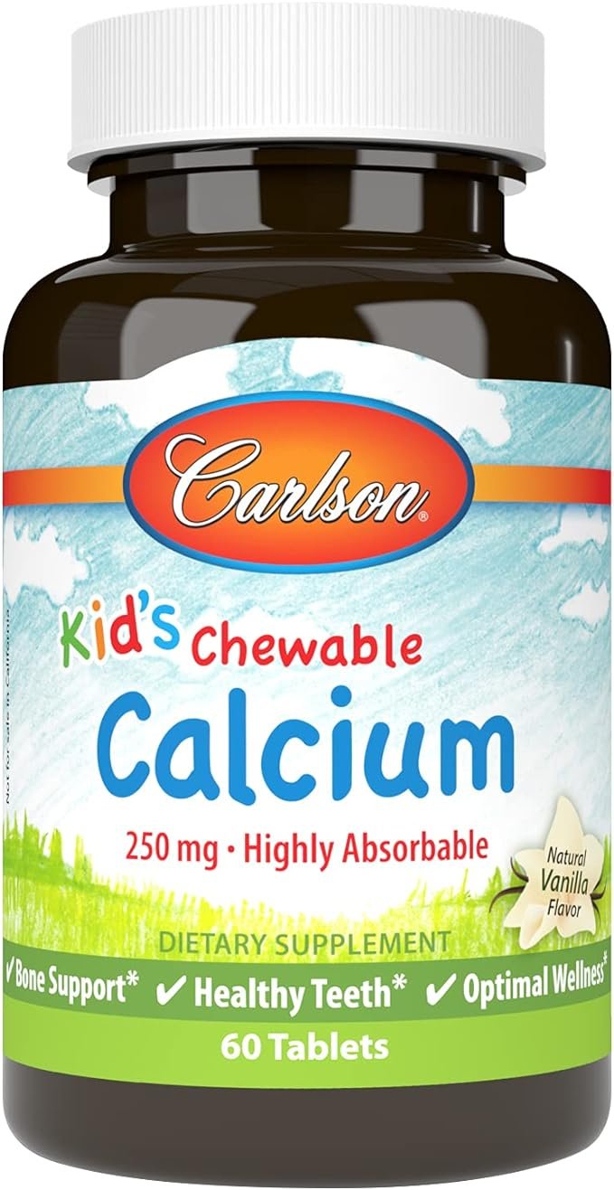 Price of Carlson Labs Kid's Chewable Calcium, 250mg Natural Vanilla - 60 tablets