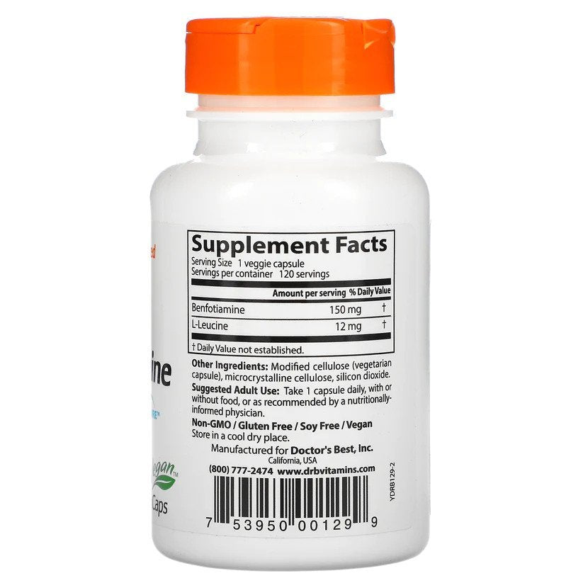 Doctor's Best Benfotiamine 150 with BenfoPure, 150 mg, 120 Veggie Caps promotion