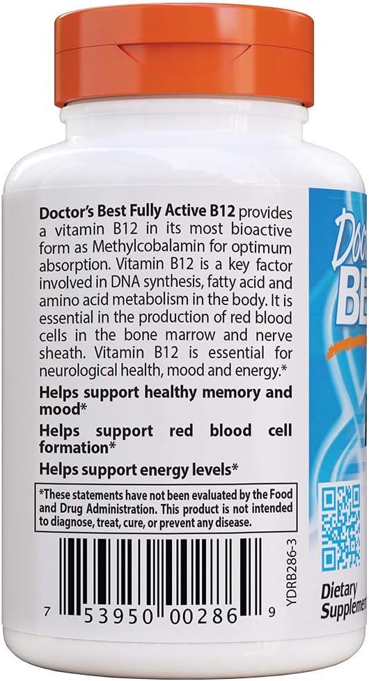 Doctor's Best Fully Active B12 1500 mcg 60 caps flavor
