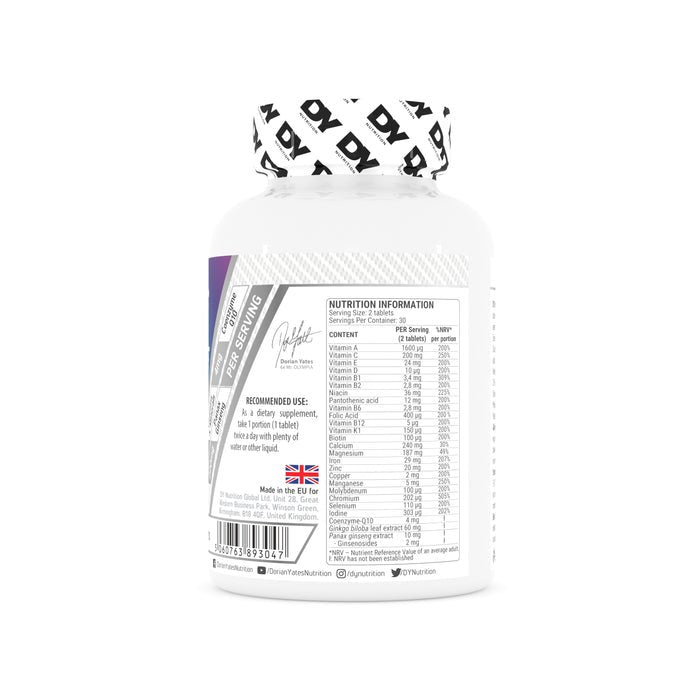 Dorian Yates Nutrition multivitamin complex, 60 tablets. composition
