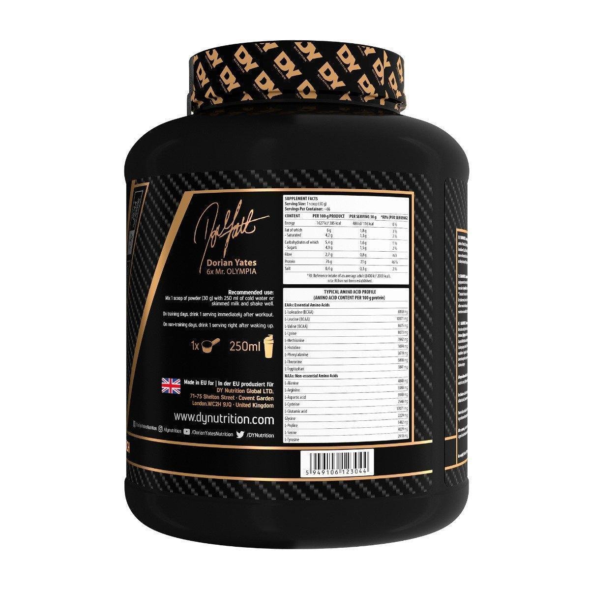 Composition of DY Nutrition Whey Protein Shadowhey 2Kg, 66 Servings