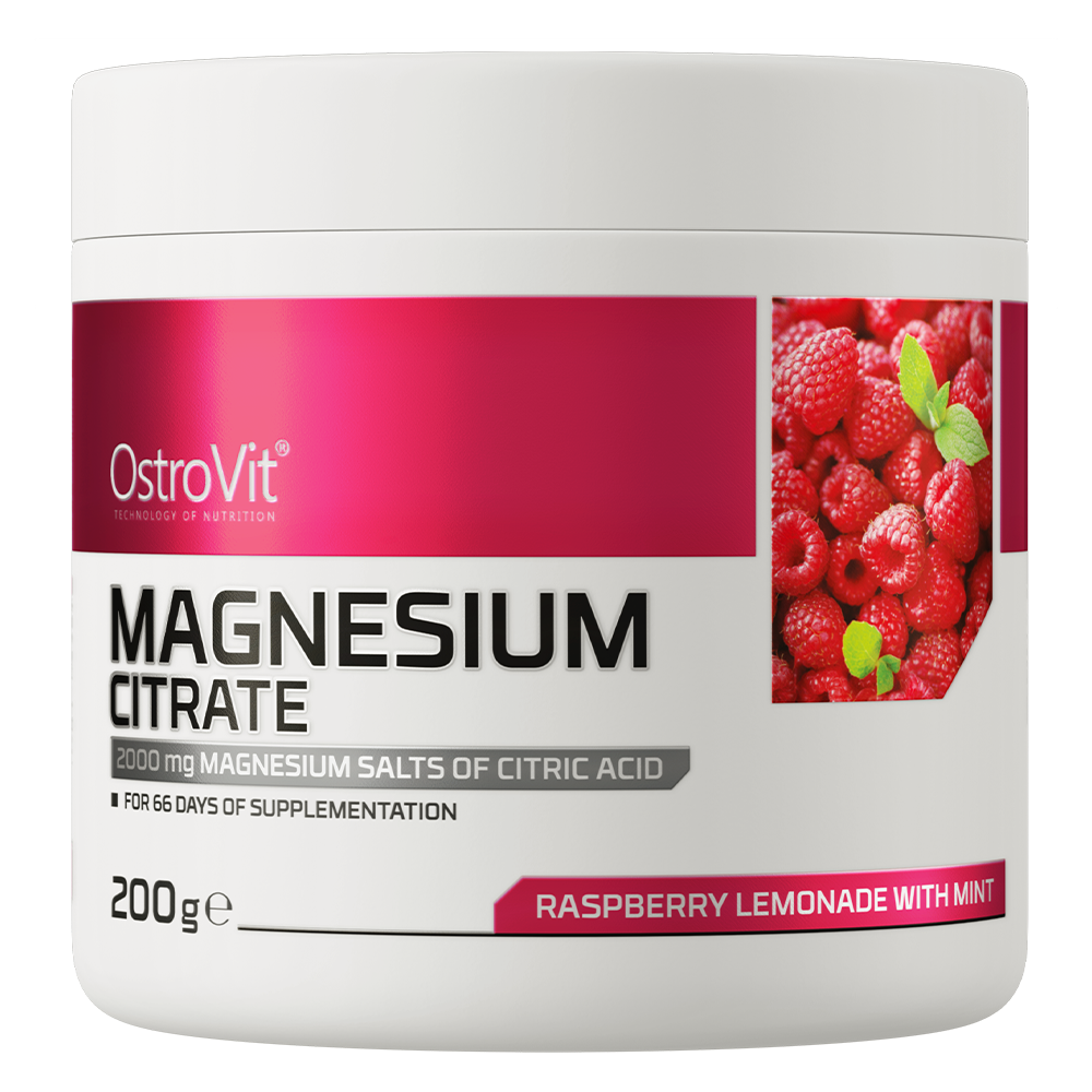 OstroVit Magnesium Citrate 200 g avietinės limonado ir mėtų skonio