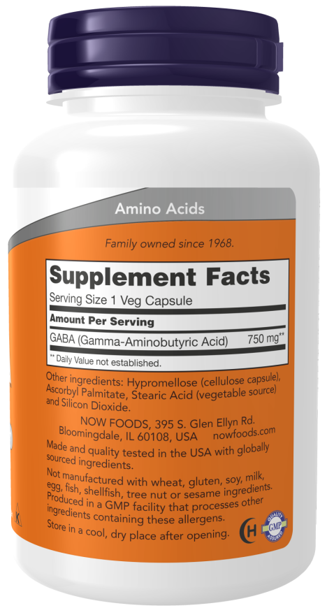 Composition of GABA 750 mg 200 Veg Capsules