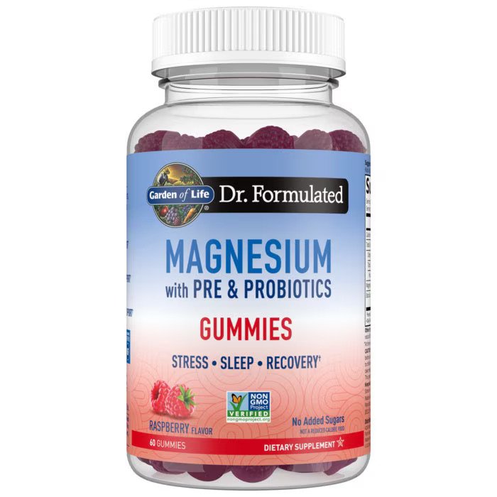 Garden of Life Dr. Formulated Magnesium with Pre & Probiotics Gummies, Raspberry - 60 gummies