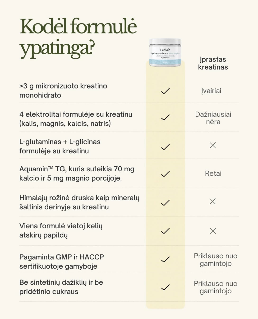 GraSole Hydracreatine + Electrolytes (braškių skonio)