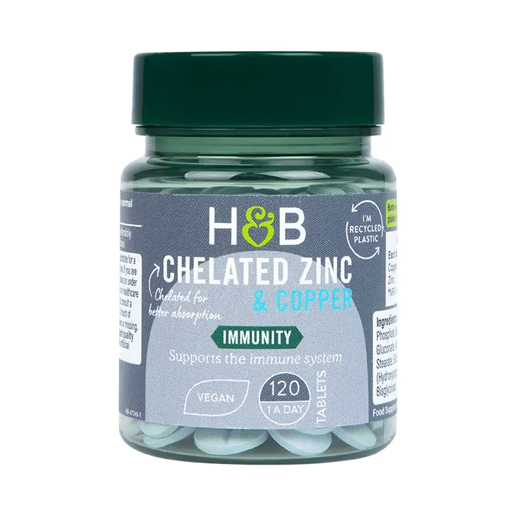 Holland & Barrett Chelated Zinc & Copper, 15mg - 120 tablets price