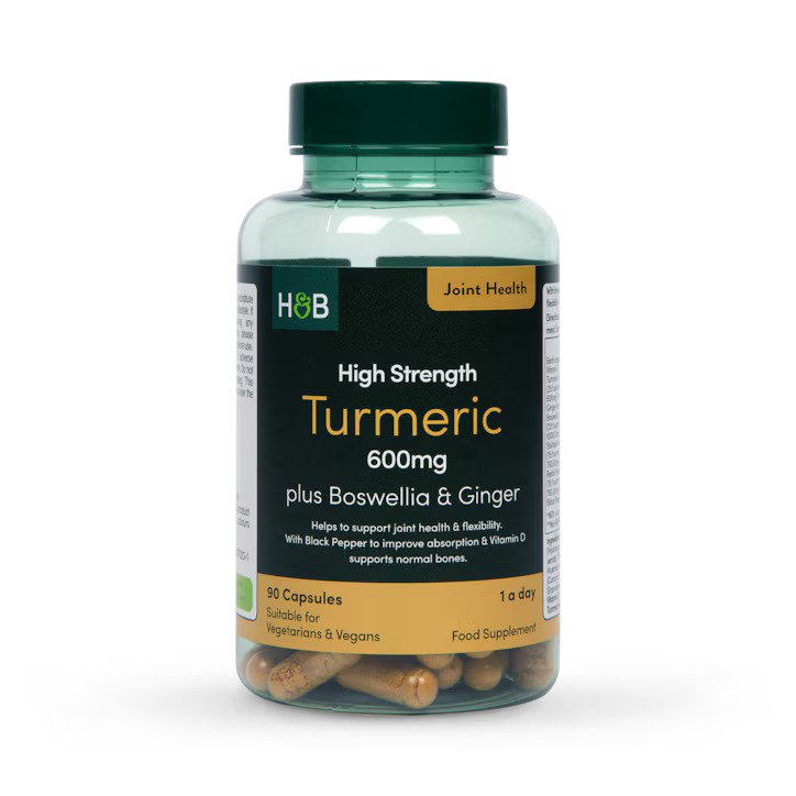 Holland & Barrett Высокоэффективная куркума плюс босвеллия и имбирь, 600 мг — цена 90 капсул