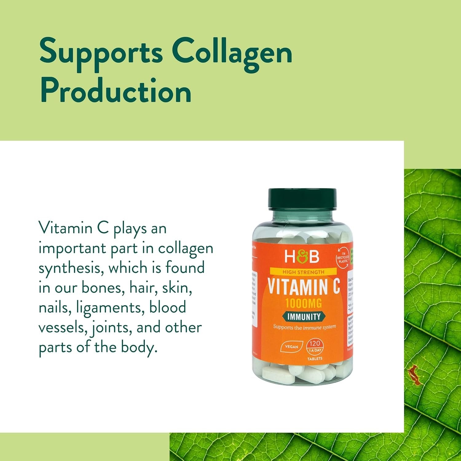 Holland & Barrett High Strength Vitamin C - 1000mg - 120 vegan tabs cheap
