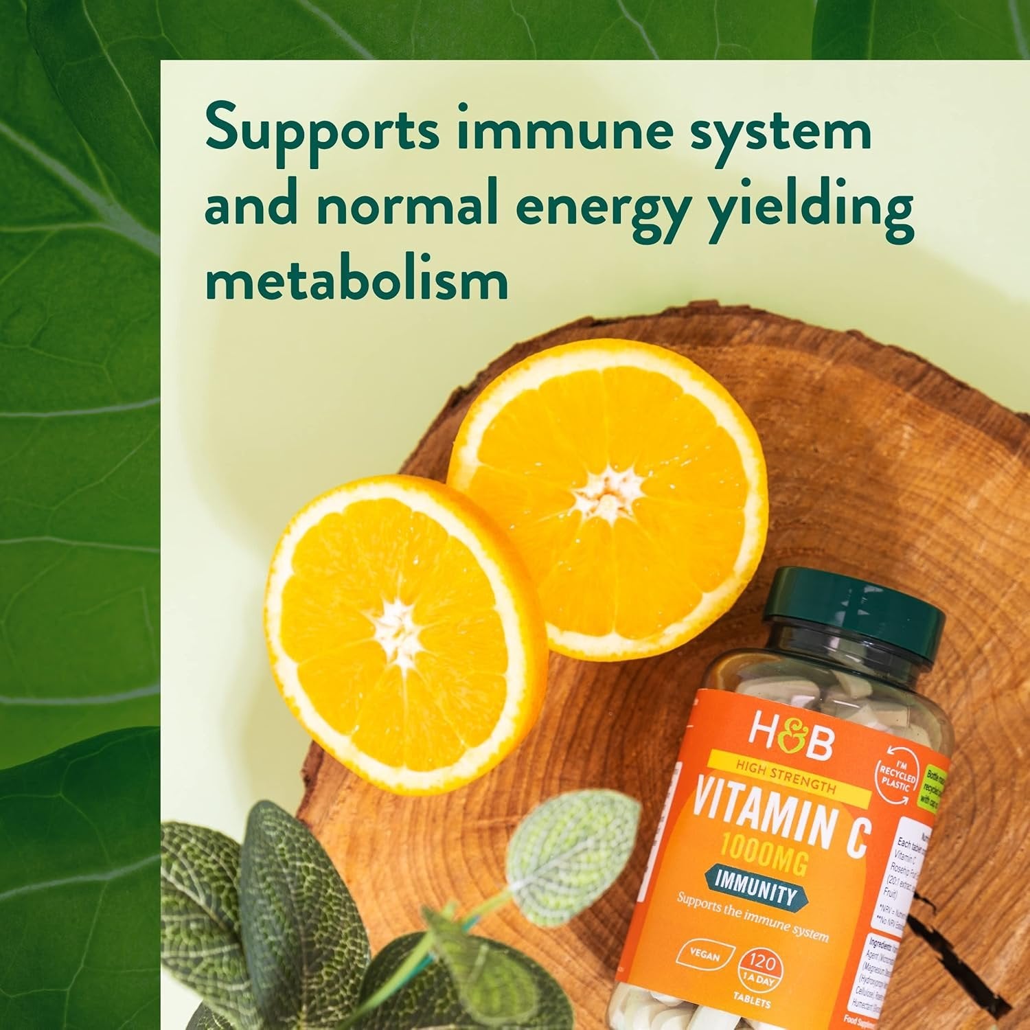 Holland & Barrett High Strength Vitamin C - 1000mg - 120 vegan tabs vitamins